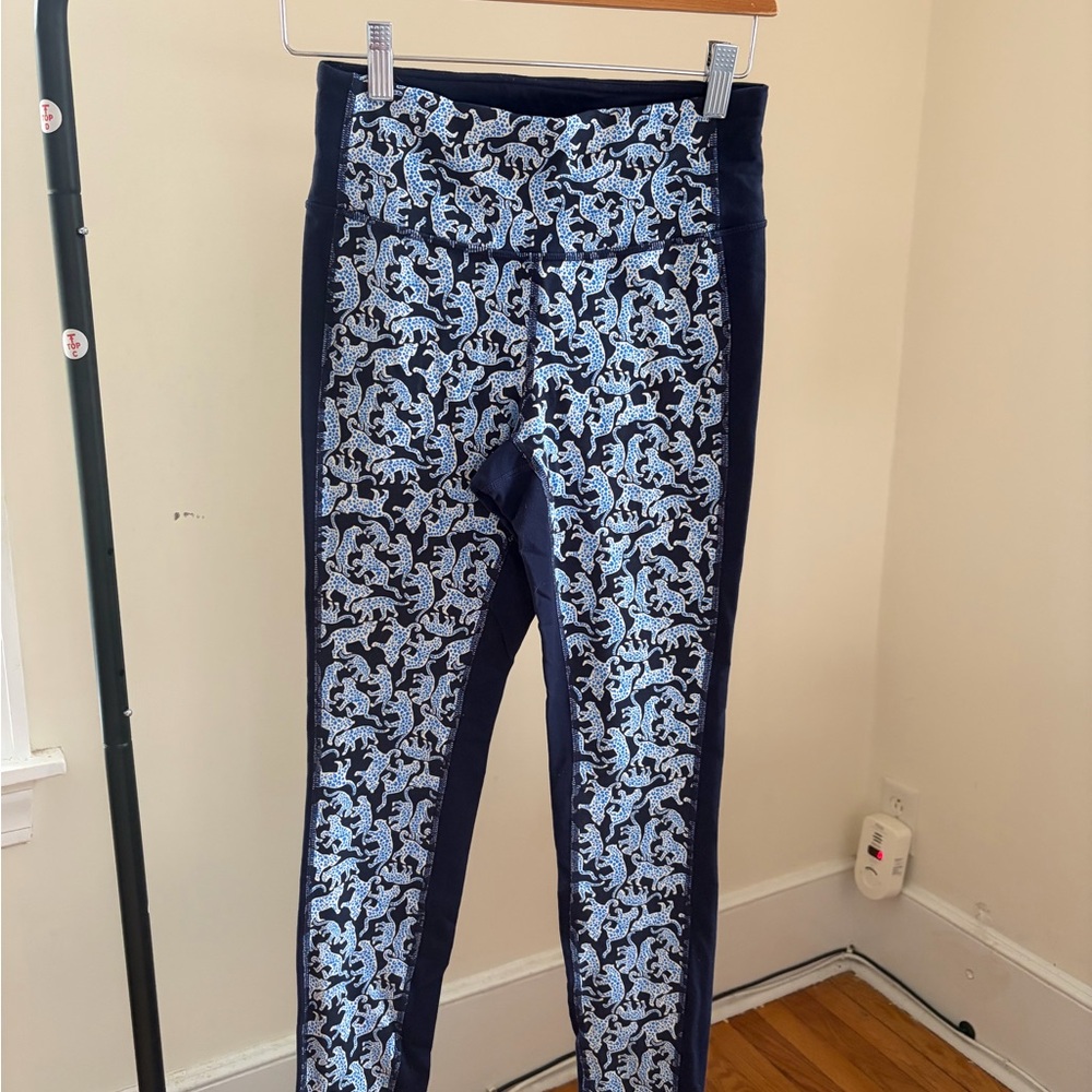 New Balance Navy and White Vintage Patterned Leggings NWOT